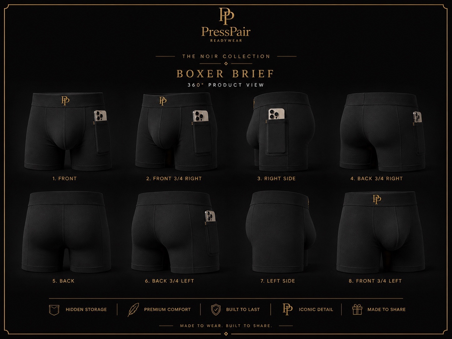 Noir boxer brief product view