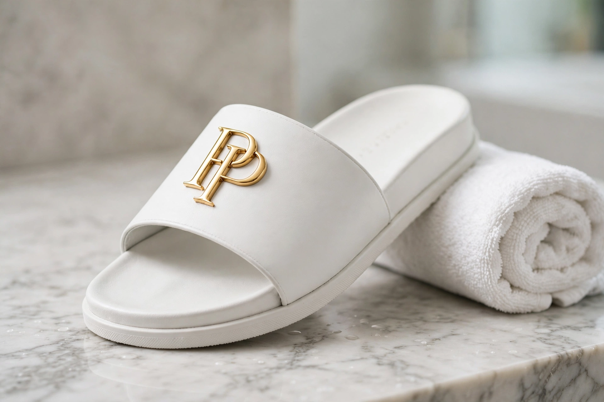 White PressPair monogram slide