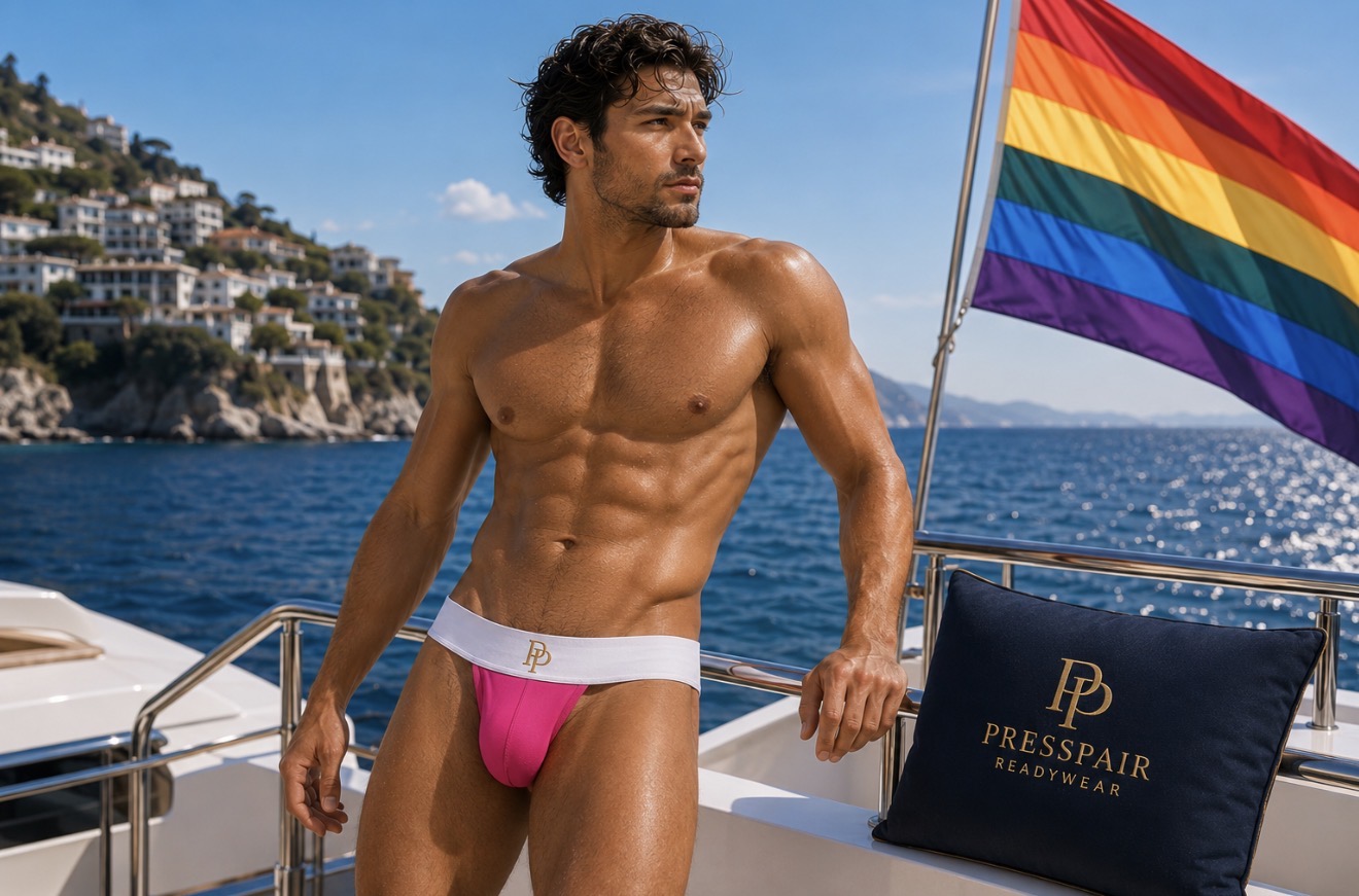 Electric Pink Pride campaign on a yacht